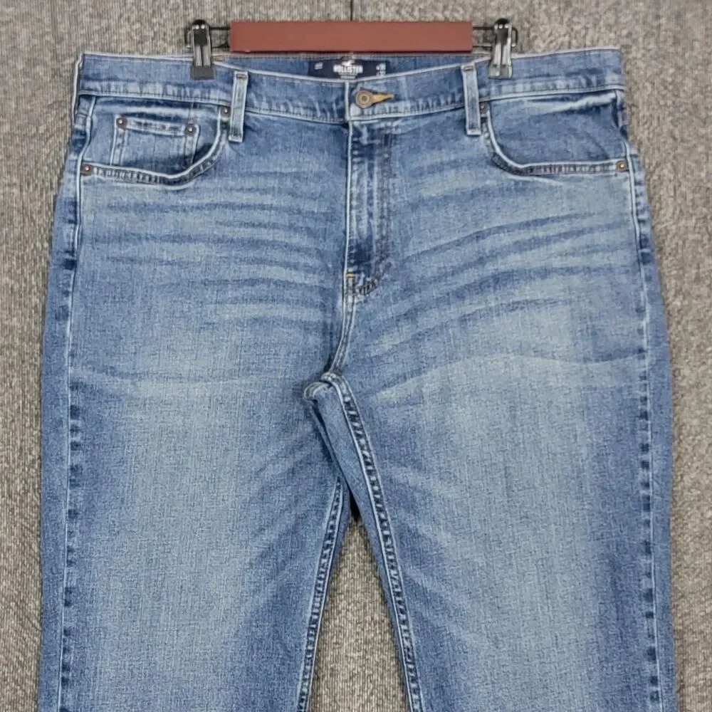 Hollister California Straight Jeans Mens 39x30* Blue Epic Flex Stretch Denim